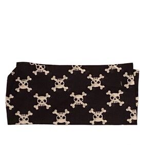 Bark Box Dog Scarf One Size Black and White with Skull Print